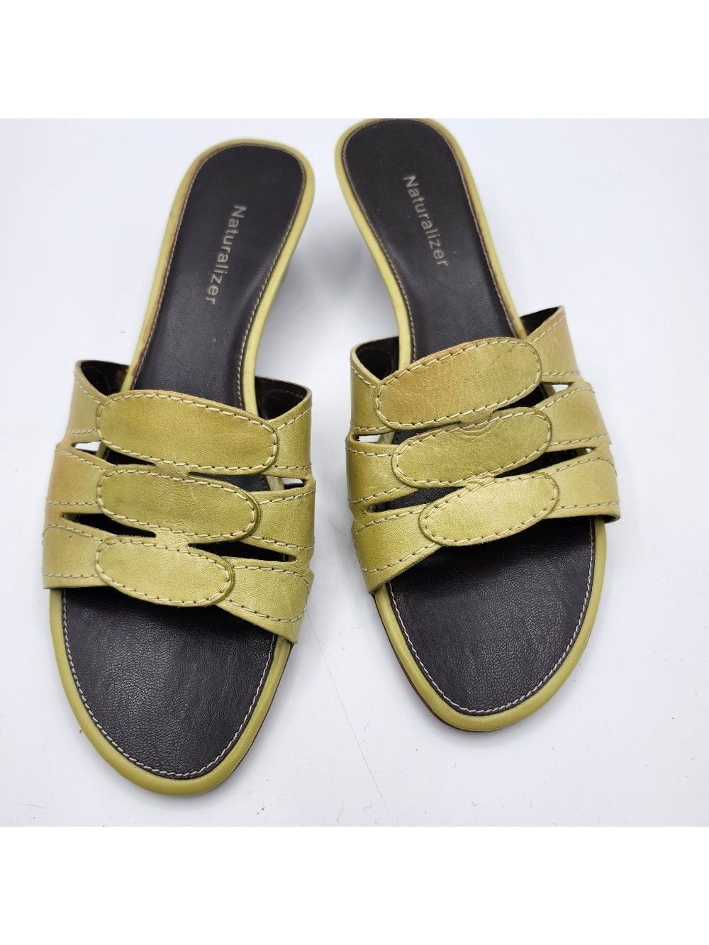 Naturalizer Leather Green Sandals Sz 8M